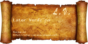Later Veréna névjegykártya